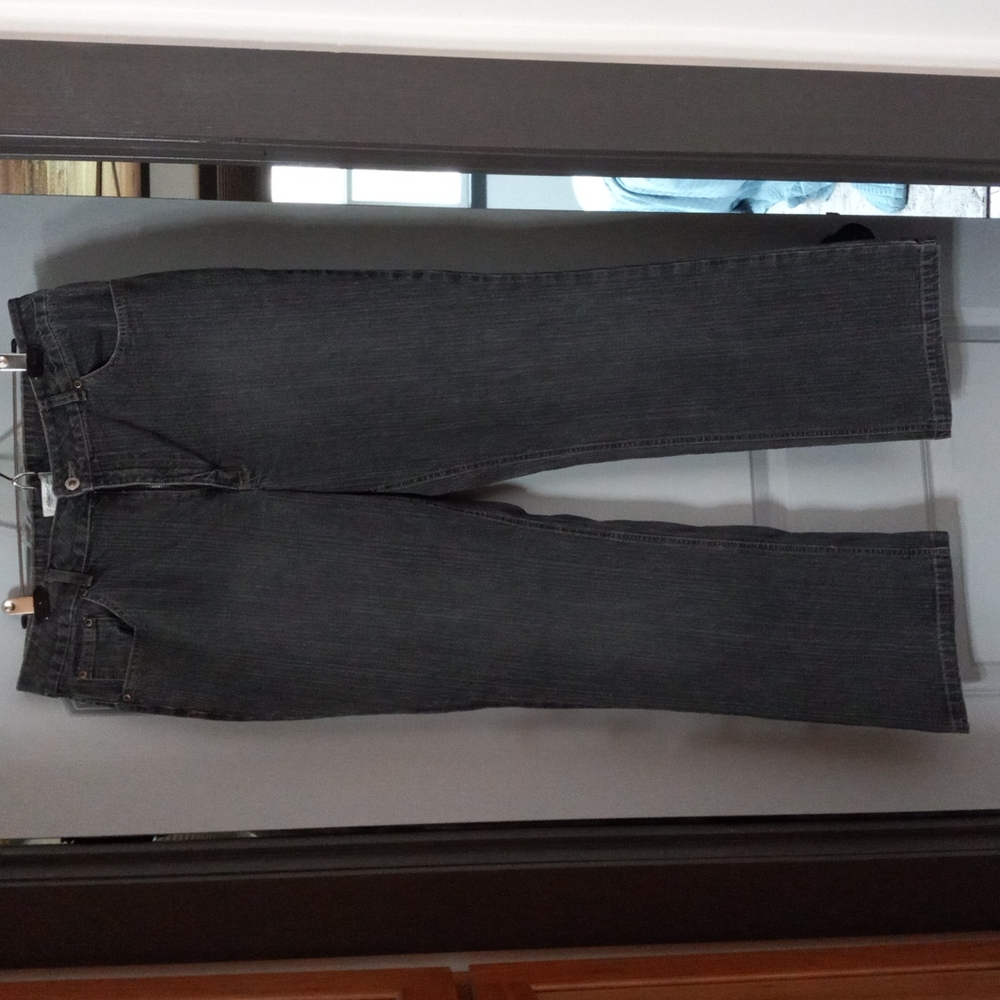 Coldwater Creek midrise straight leg faded black jeans size 16